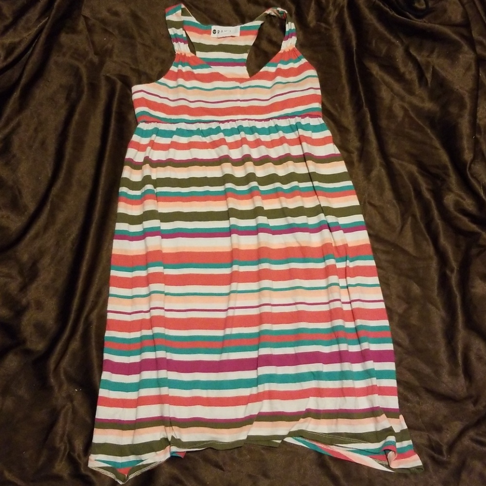 Girls multi colored striped summer dress